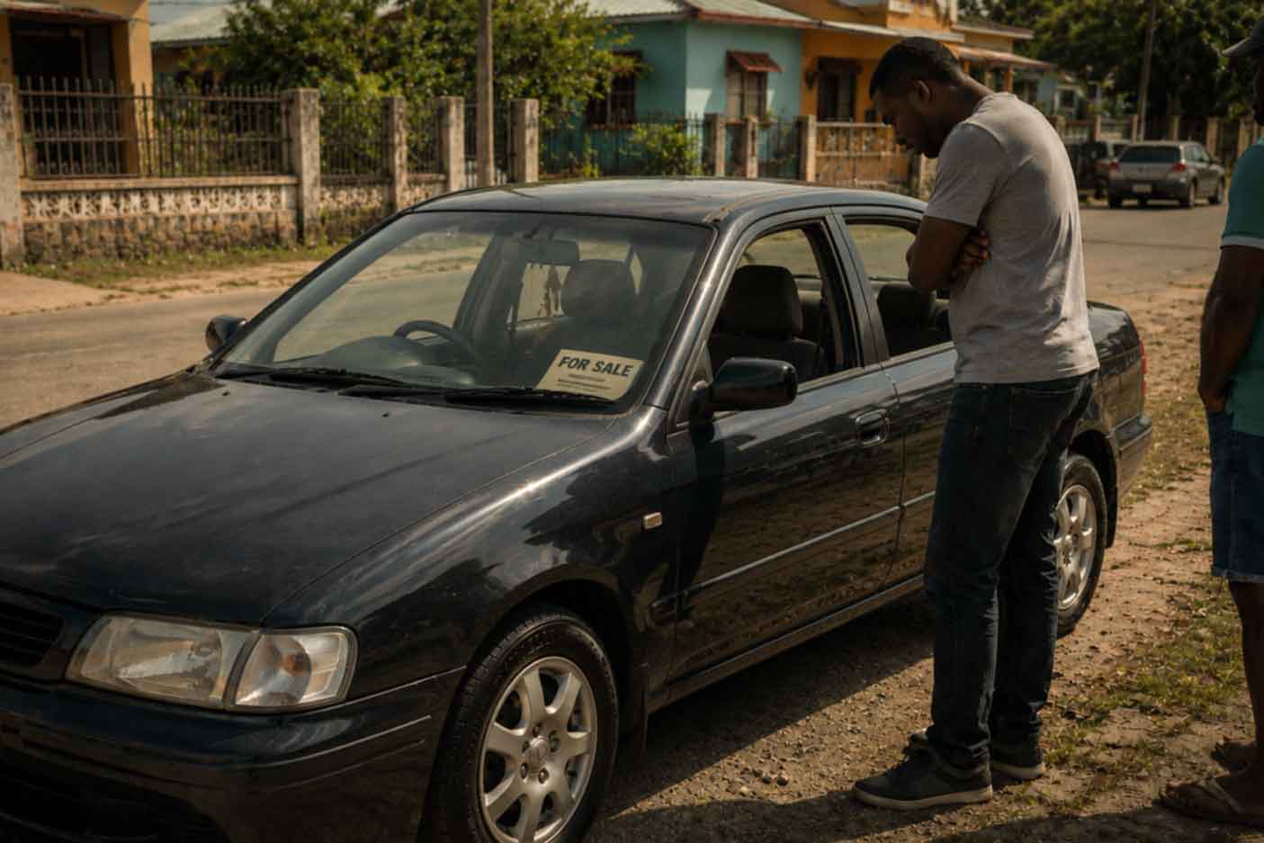 Car for sale in residential street